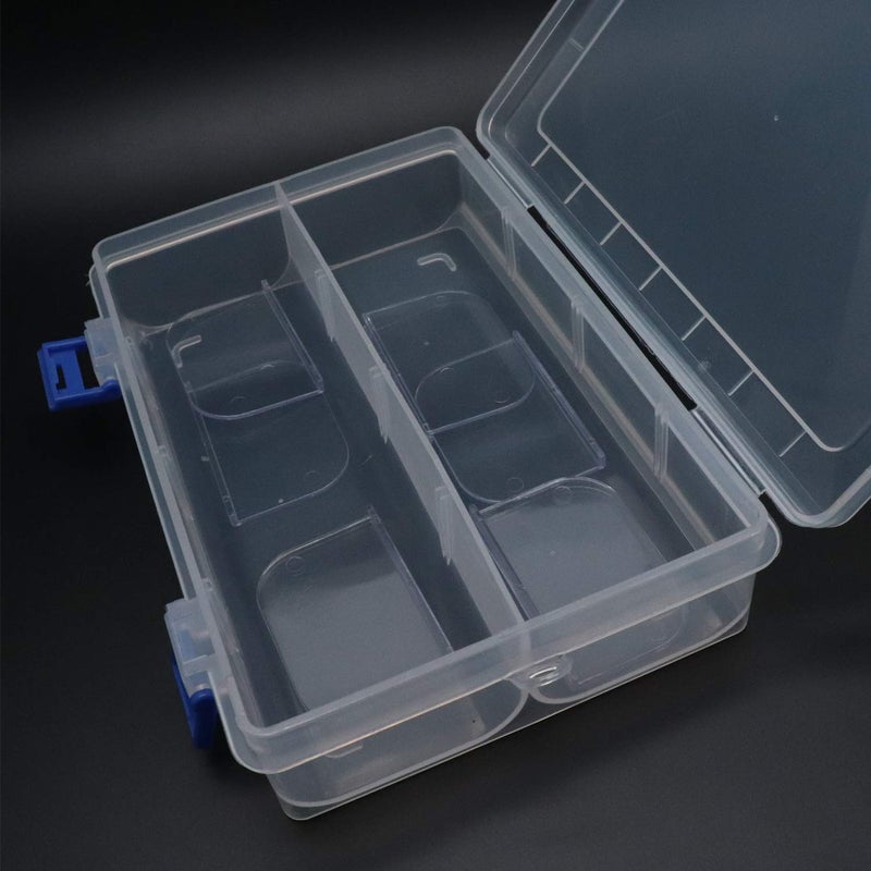 Xiaoyztan Clear Plastic Organizer, 8 Grids with Adjustable Dividers, Jewelry Box Bead Storage Container for Small Parts, Fishing Tackle, DIY Crafts, and Earrings - Image 4